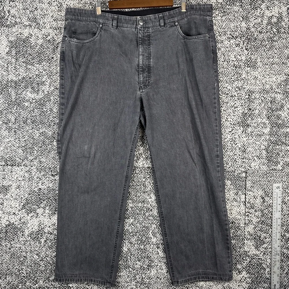 Hiltl Relax Jeans Mens 41 X 27 Gray Tapered Leg Worn‎ Hems Made In Germany